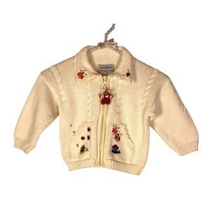Gougane Childrens Knit 100% Cotton Sweater Front Zipper Size 2‎